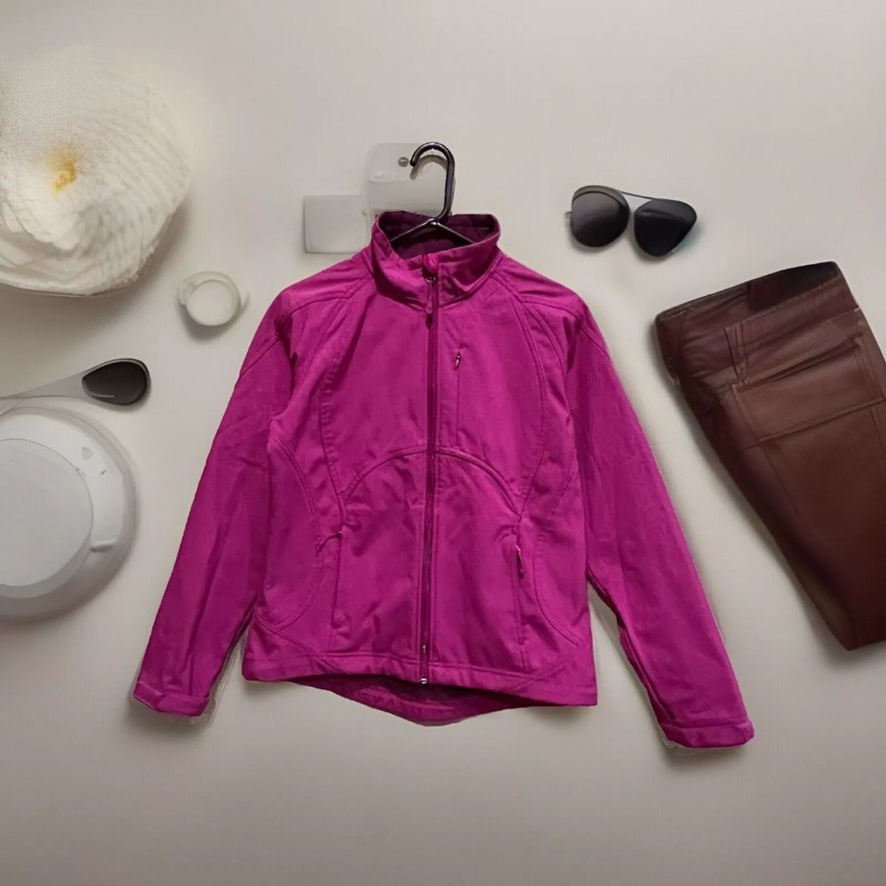 DOUBLE‎ DIAMOND | Pink women's softshell fleece jacket, size small